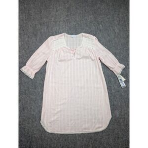 Vintage Lorraine Nightgown Womens Small Sheer Lace‎ Trim Peignoir Robe 70s USA